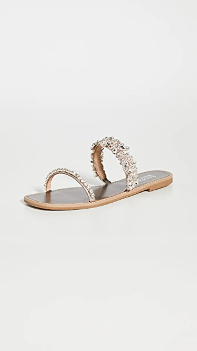 Badgley Mischka Women's Jenelle Embellished Strappy Slip On Sandals In ...