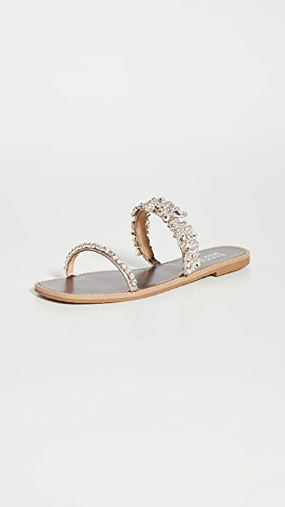 Shop Badgley Mischka Jenelle Slide Sandals In Champagne