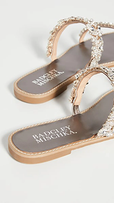 Shop Badgley Mischka Jenelle Slide Sandals In Champagne
