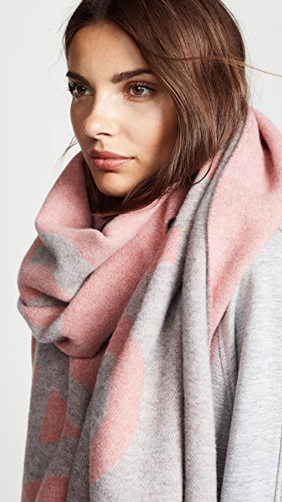 Shop Acne Studios Toronty Logo Scarf In Grey/pink