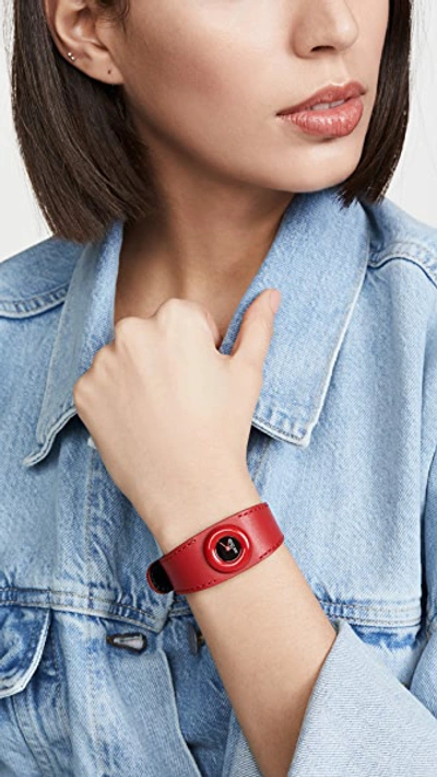 Shop The Marc Jacobs The Donut Watch 22mm In Black/red