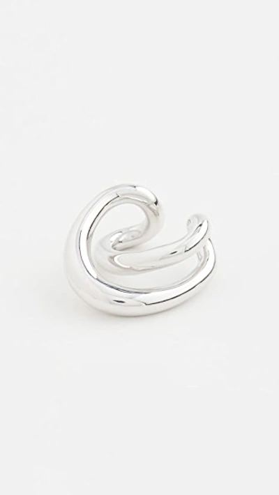 Shop Charlotte Chesnais Initial Ear Cuff In Argent