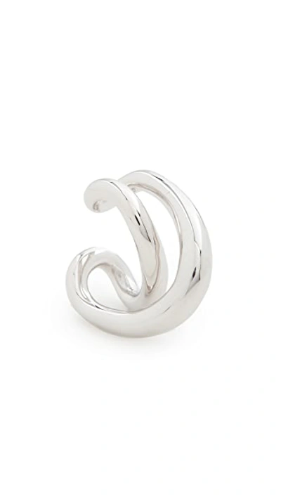 Shop Charlotte Chesnais Initial Ear Cuff In Argent