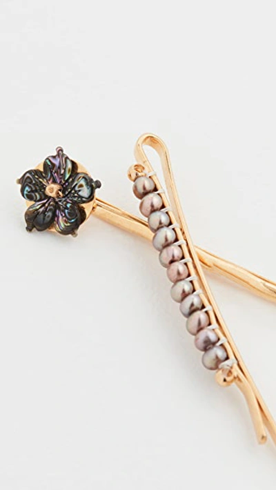 Shop Chan Luu Pearl Mix Bobby Pin Set In Taupe Pearl Mix