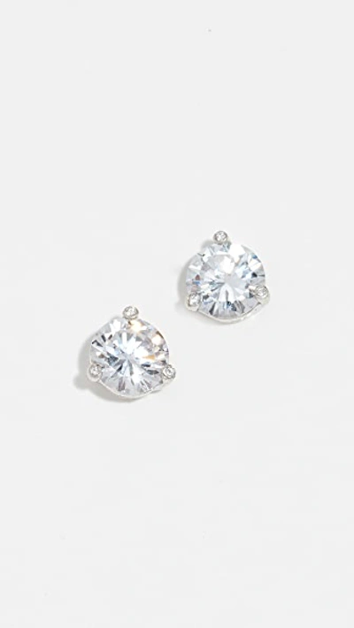 Shop Kate Spade Rise And Shine Small Stud Earrings In Clear/silver