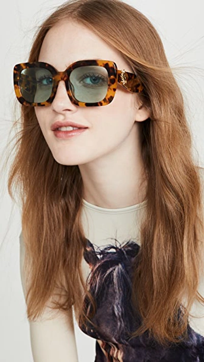 Shop Poppy Lissiman Helios Sunglasses In Torti/green