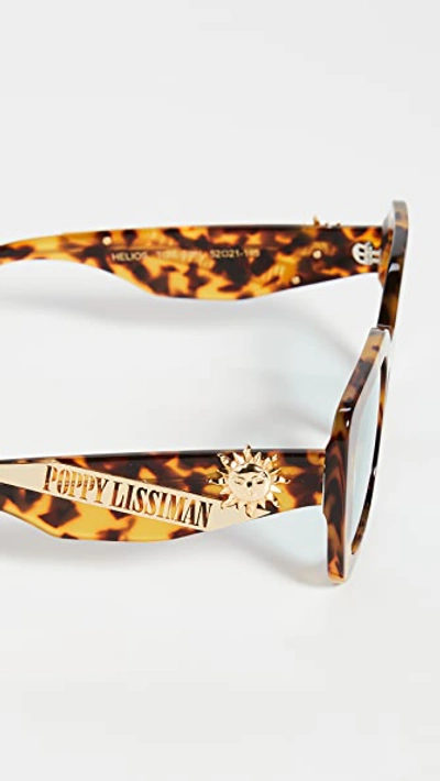 Shop Poppy Lissiman Helios Sunglasses In Torti/green