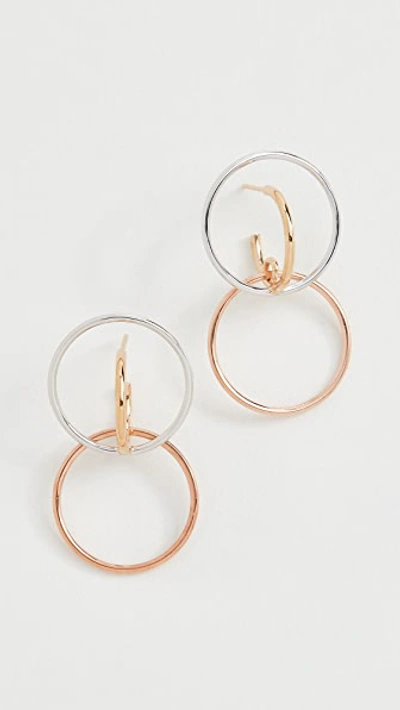 Shop Charlotte Chesnais Galilea Small Earrings In Argent/jaune/rose