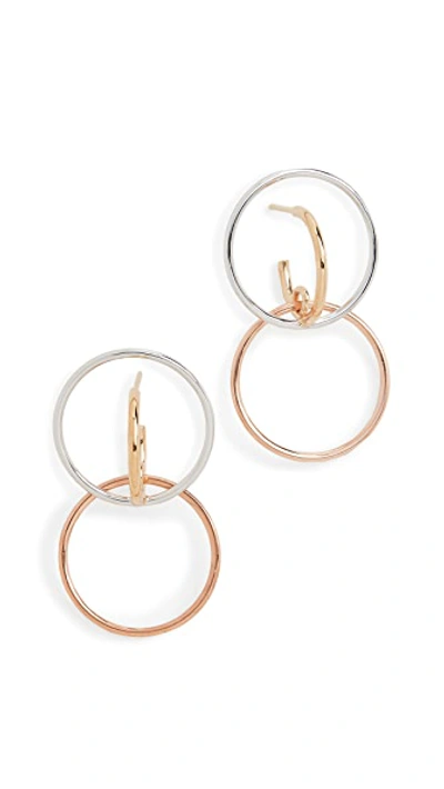 Shop Charlotte Chesnais Galilea Small Earrings In Argent/jaune/rose