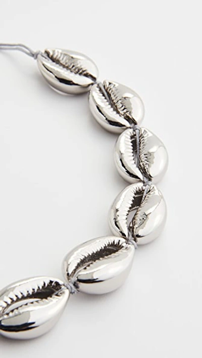 Shop Tohum Large Puka Shell Necklace In Silver