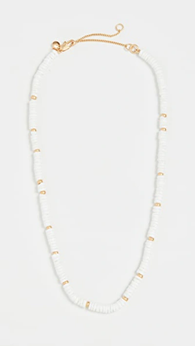 Shop Madewell Puka Shell Beaded Necklace In Shell White