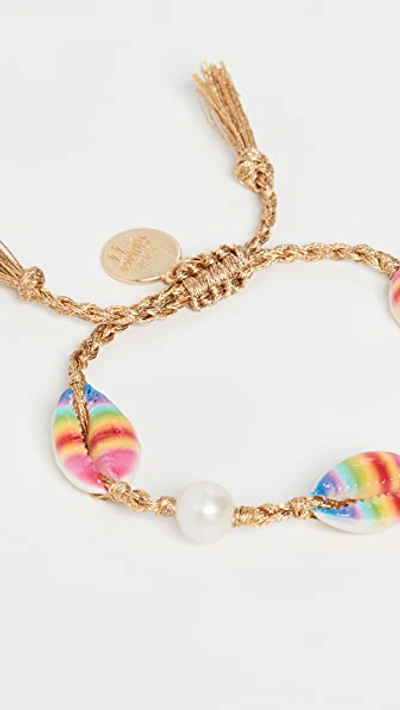 Shop Venessa Arizaga Moonlight Beach Bracelet In Rainbow Stripe