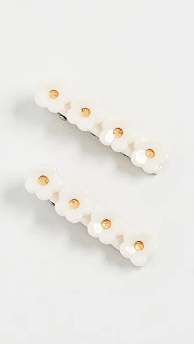 Shop Valet Chrissy Clips In White/gold Pair