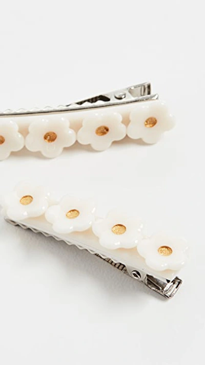 Shop Valet Chrissy Clips In White/gold Pair