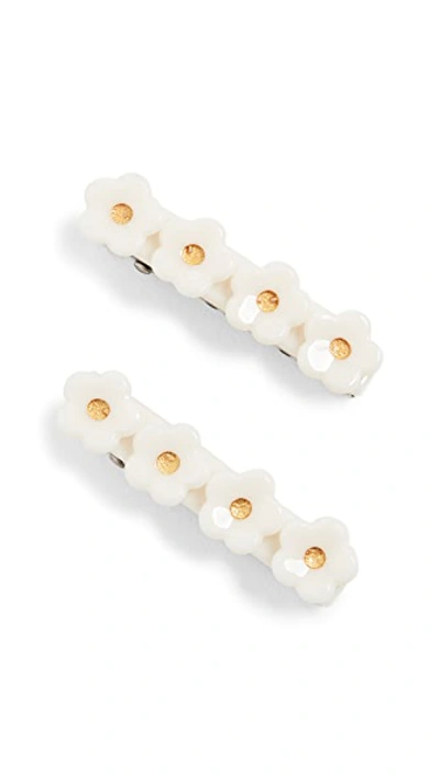 Shop Valet Chrissy Clips In White/gold Pair