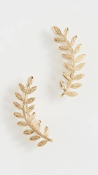 Shop Gorjana Olympia Ear Climber In Yellow Gold