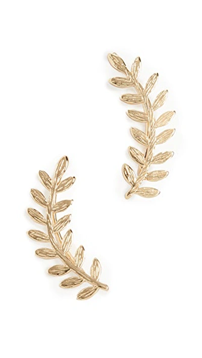 Shop Gorjana Olympia Ear Climber In Yellow Gold