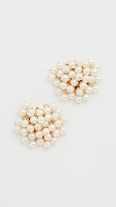 Shop Lele Sadoughi Petite Cluster Earrings In Ivory Pearl