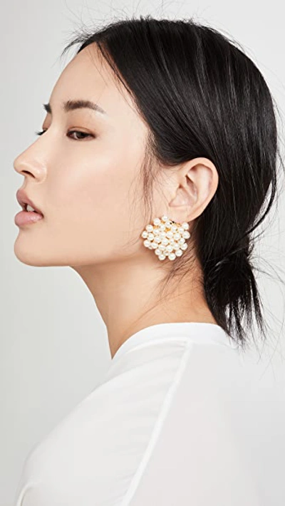 Shop Lele Sadoughi Petite Cluster Earrings In Ivory Pearl