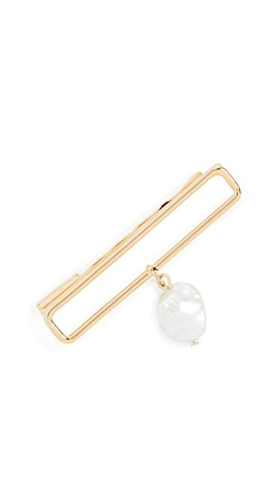 Shop Lelet Ny Single Chain Link Hair Pin With Freshwater Charm In Gold