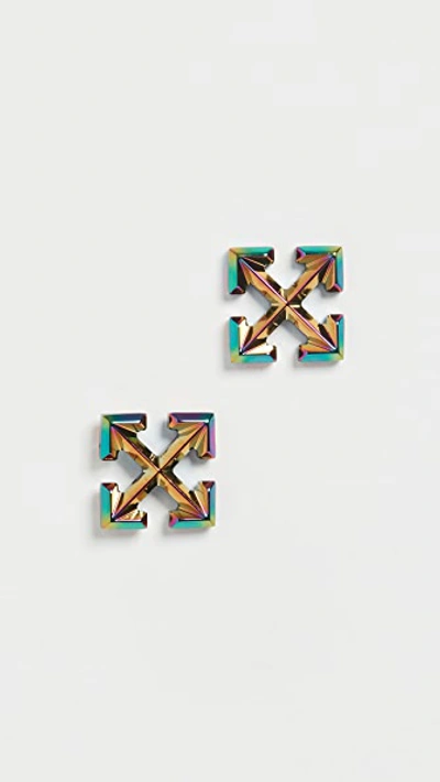 Shop Off-white Anodized Mini Arrow Earrings - Multi Color