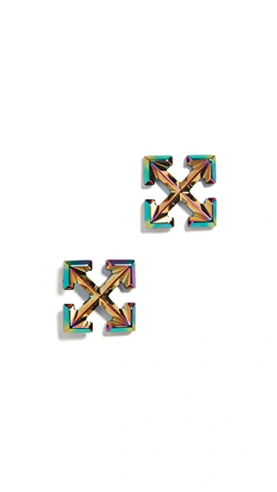 Shop Off-white Anodized Mini Arrow Earrings - Multi Color