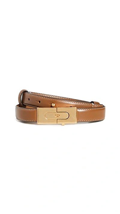 Shop Tory Burch Lee Radziwill Lock Belt In Moose