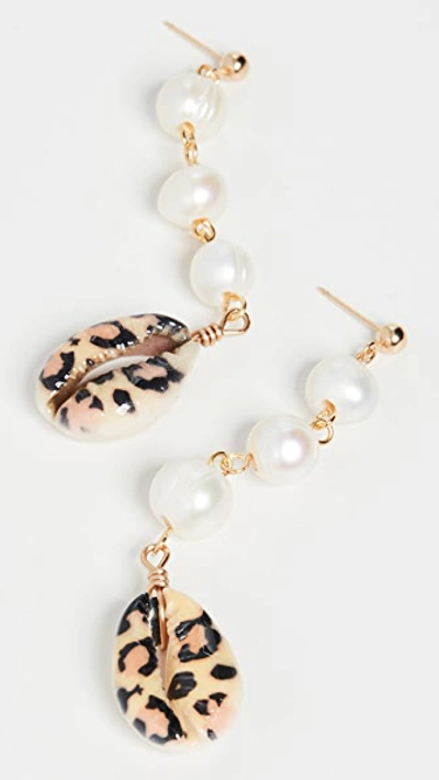 Shop Venessa Arizaga Moonlight Beach Earrings In Leopard