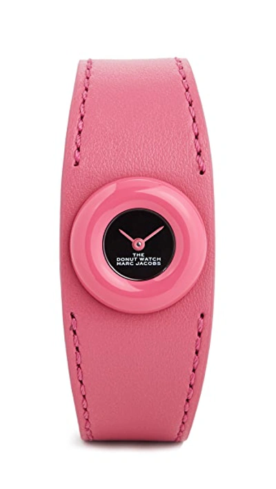 Shop The Marc Jacobs The Donut Pink Watch 22mm In Pink Brushed