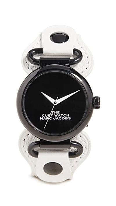 Shop The Marc Jacobs The Cuff Watch 36mm In Glossy Black