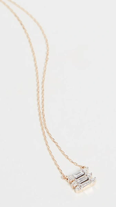 14k Triple Stack Baguette Necklace