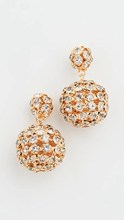 Shop Jennifer Behr Yolanda Earrings In Crystal/antique Gold