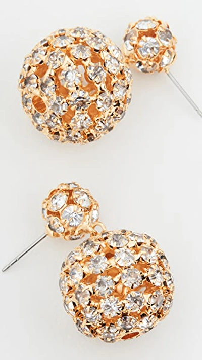 Shop Jennifer Behr Yolanda Earrings In Crystal/antique Gold