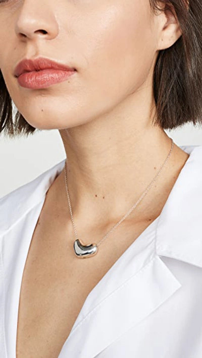 Shop Agmes Small Sculpted Heart Pendant Necklace In Sterling Silver