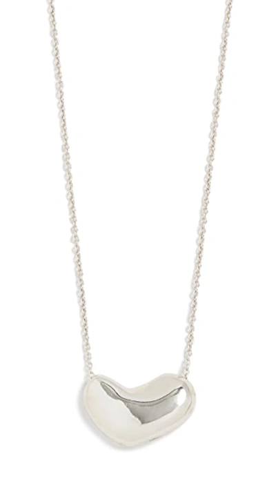 Shop Agmes Small Sculpted Heart Pendant Necklace In Sterling Silver