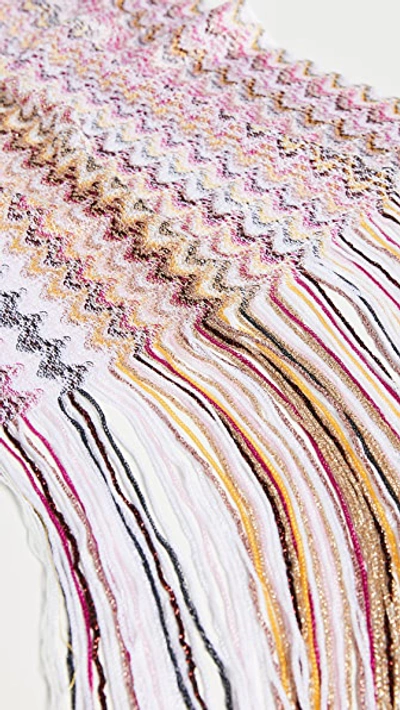 Shop Missoni Small Zigzag Scarf In Multi Pink