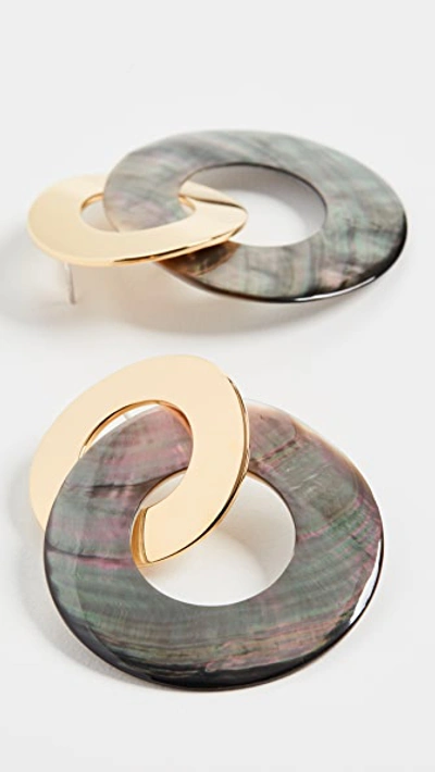 Shop Lizzie Fortunato Solstice Earrings In Black/mother Of Pearl