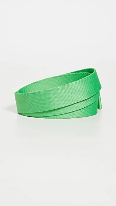 Shop Ganni Webbing Belt In Island Green