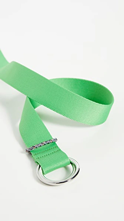 Shop Ganni Webbing Belt In Island Green