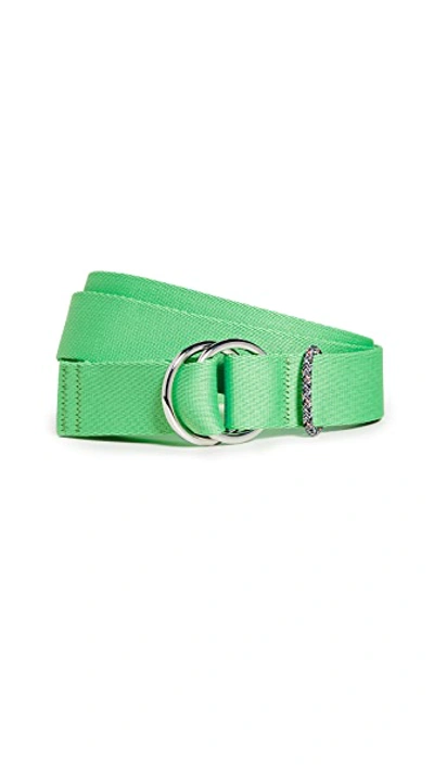 Shop Ganni Webbing Belt In Island Green