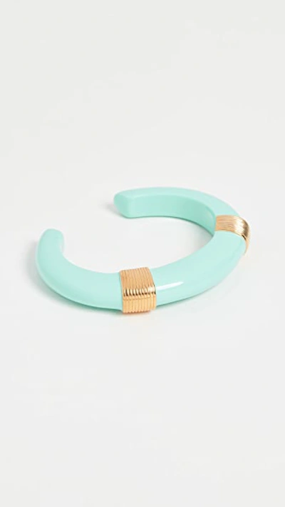 Shop Aurelie Bidermann Katt Bracelet In Dore/baby Blue