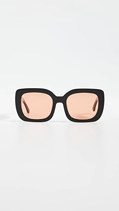 Shop Poppy Lissiman Helios Sunglasses In Black/orange