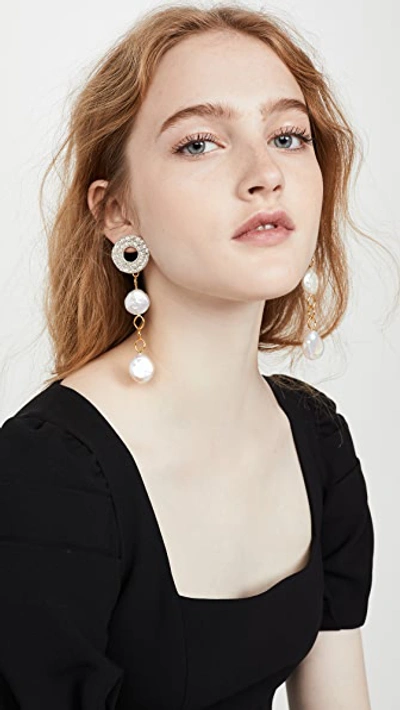 Shop Lizzie Fortunato Chateau Pearl Earrings In Multi