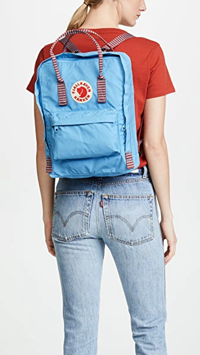 Shop Fjall Raven Kanken Backpack In Air Blue/striped