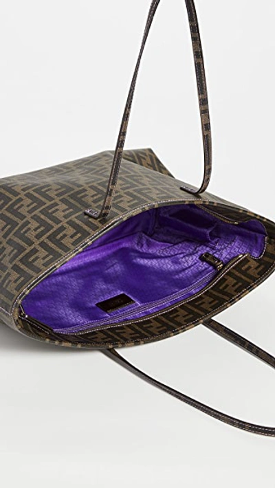 Pre-owned Fendi Purple Coated Canvas Bag
