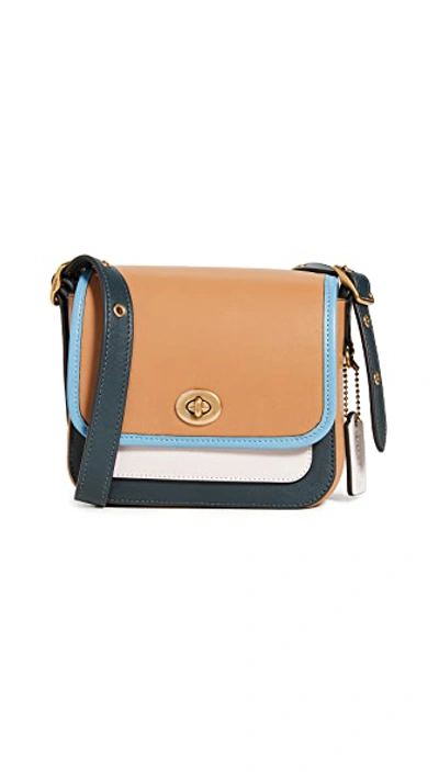 Shop Coach 1941 Colorblock Rambler Crossbody Bag In Saddle/pine Green