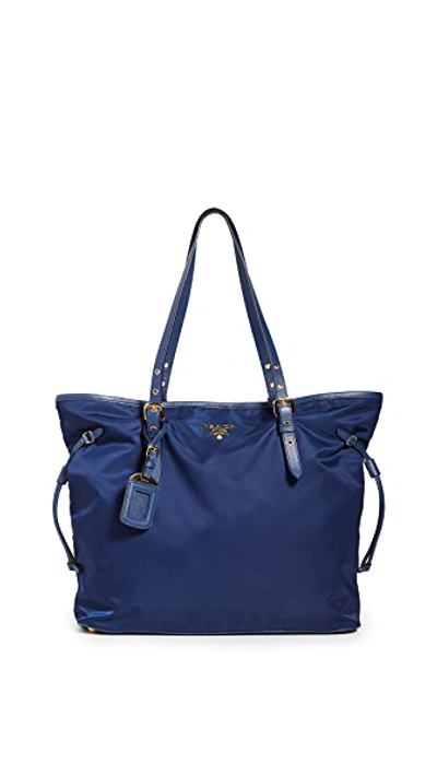 Pre-owned Prada Blue Nylon Tote Bag