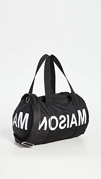 Shop Mm6 Maison Margiela Mini Duffle Bag In Black