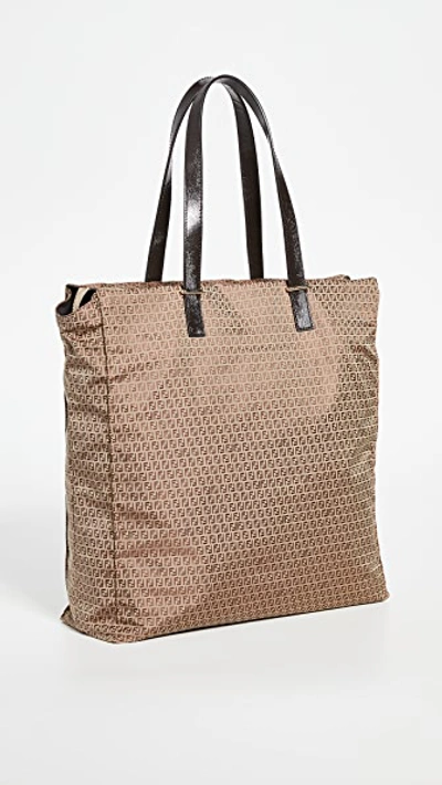 Pre-owned Fendi Brown Zucchino Tote Bag