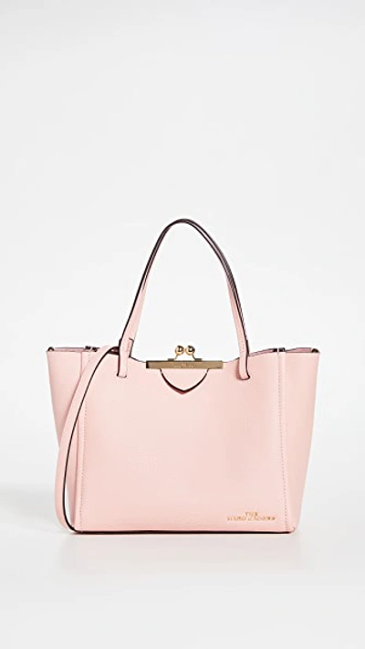 Shop The Marc Jacobs The Kiss Lock Mini Tote In Bloom Pink
